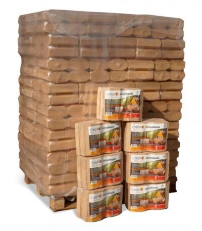Gepresste Holzbriketts Tecsabuch Crépito: 100 % natürlich (Palette von 1 t) – Gather Brennholz