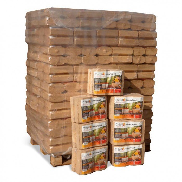 Gepresste Holzbriketts Tecsabuch Crépito: 100 % natürlich (Palette von 1 t) – Gather Brennholz