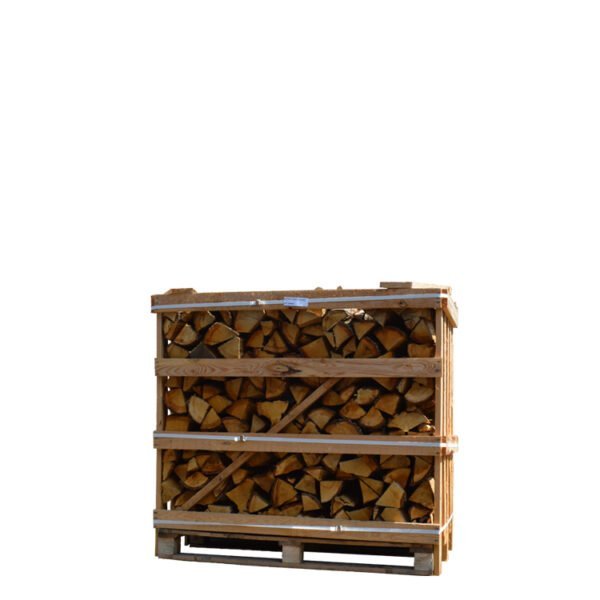Kiste mit extrem trockenem Eichenbrennholz (1,1 m³) – Gather Brennholz