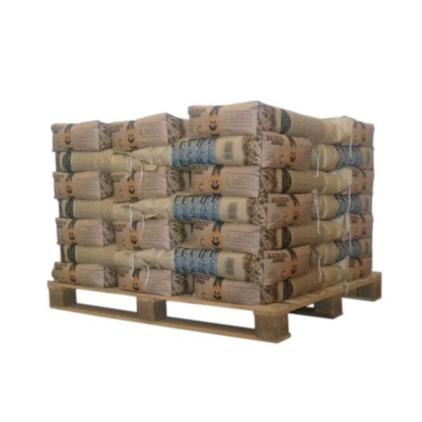 PELLET BADGER – 1/2 Palette mit 35 Säcken à 15 kg – Gather Brennholz