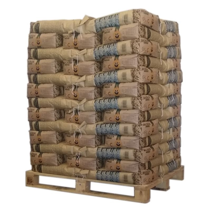 Pellet Badger – Palette mit 65 Säcken zu 15 kg – Gather Brennholz