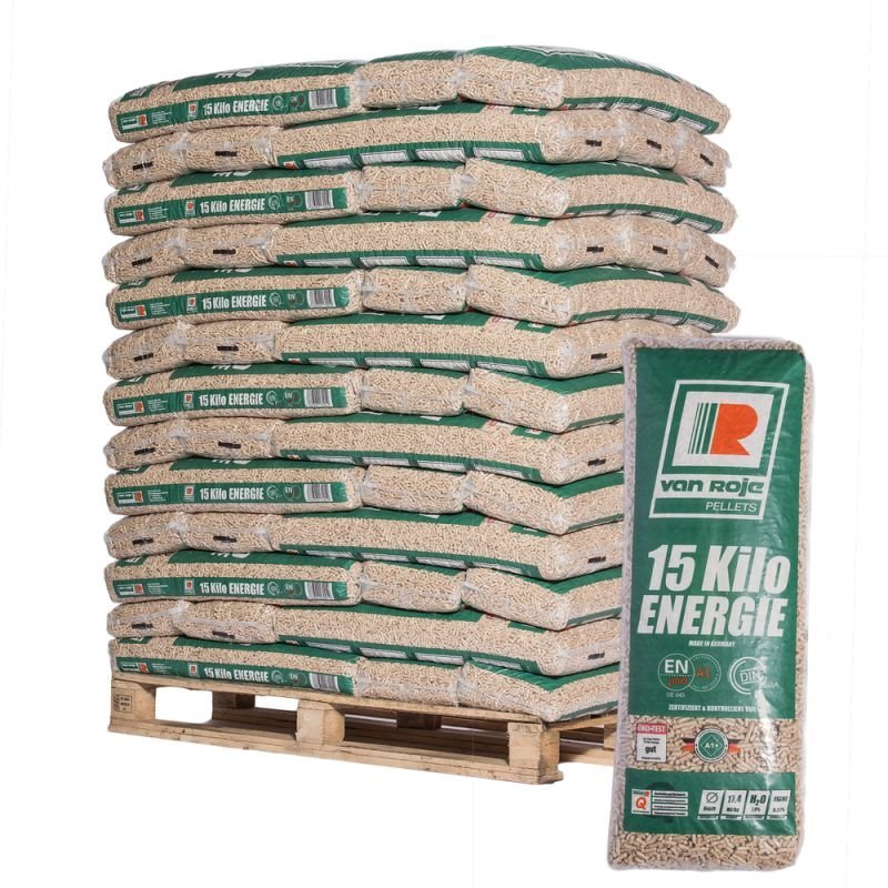 Pellet Von Roje – Palette mit 65 Säcken zu 15 kg – Gather Brennholz